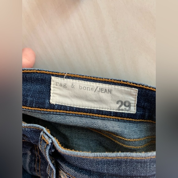 Rag and Bone Dark Wash Ripped Skinny Jeans - Picture 4 of 4